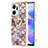 Custodia Silicone Gel Morbida Fantasia Modello Cover con Anello Supporto Y03B per Huawei Honor X7a Marrone