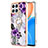 Custodia Silicone Gel Morbida Fantasia Modello Cover con Anello Supporto Y03B per Huawei Honor X8 4G Viola