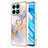 Custodia Silicone Gel Morbida Fantasia Modello Cover con Anello Supporto Y03B per Huawei Honor X8a 4G Lavanda