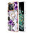 Custodia Silicone Gel Morbida Fantasia Modello Cover con Anello Supporto Y03B per OnePlus 10T 5G Viola