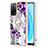 Custodia Silicone Gel Morbida Fantasia Modello Cover con Anello Supporto Y03B per Oppo A53s 5G Viola