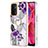 Custodia Silicone Gel Morbida Fantasia Modello Cover con Anello Supporto Y03B per Oppo A54 5G Viola