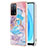 Custodia Silicone Gel Morbida Fantasia Modello Cover con Anello Supporto Y03B per Oppo A55 5G Blu