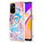 Custodia Silicone Gel Morbida Fantasia Modello Cover con Anello Supporto Y03B per Oppo A94 5G Blu