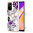 Custodia Silicone Gel Morbida Fantasia Modello Cover con Anello Supporto Y03B per Oppo A95 5G Viola