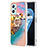 Custodia Silicone Gel Morbida Fantasia Modello Cover con Anello Supporto Y03B per Oppo A96 4G Multicolore