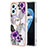 Custodia Silicone Gel Morbida Fantasia Modello Cover con Anello Supporto Y03B per Oppo A96 4G Viola