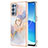 Custodia Silicone Gel Morbida Fantasia Modello Cover con Anello Supporto Y03B per Oppo Reno6 Pro 5G Lavanda