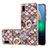 Custodia Silicone Gel Morbida Fantasia Modello Cover con Anello Supporto Y03B per Samsung Galaxy A02 Marrone