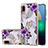 Custodia Silicone Gel Morbida Fantasia Modello Cover con Anello Supporto Y03B per Samsung Galaxy A02 Viola