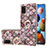Custodia Silicone Gel Morbida Fantasia Modello Cover con Anello Supporto Y03B per Samsung Galaxy A21s Marrone