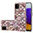 Custodia Silicone Gel Morbida Fantasia Modello Cover con Anello Supporto Y03B per Samsung Galaxy A22 4G Marrone