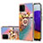 Custodia Silicone Gel Morbida Fantasia Modello Cover con Anello Supporto Y03B per Samsung Galaxy A22 4G Multicolore