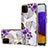 Custodia Silicone Gel Morbida Fantasia Modello Cover con Anello Supporto Y03B per Samsung Galaxy A22 4G Viola