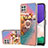 Custodia Silicone Gel Morbida Fantasia Modello Cover con Anello Supporto Y03B per Samsung Galaxy A22s 5G Multicolore