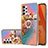 Custodia Silicone Gel Morbida Fantasia Modello Cover con Anello Supporto Y03B per Samsung Galaxy A23 4G Multicolore