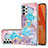 Custodia Silicone Gel Morbida Fantasia Modello Cover con Anello Supporto Y03B per Samsung Galaxy A32 4G Blu