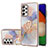 Custodia Silicone Gel Morbida Fantasia Modello Cover con Anello Supporto Y03B per Samsung Galaxy A52 4G Lavanda