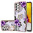 Custodia Silicone Gel Morbida Fantasia Modello Cover con Anello Supporto Y03B per Samsung Galaxy A72 5G Viola