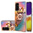 Custodia Silicone Gel Morbida Fantasia Modello Cover con Anello Supporto Y03B per Samsung Galaxy F34 5G Multicolore