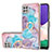 Custodia Silicone Gel Morbida Fantasia Modello Cover con Anello Supporto Y03B per Samsung Galaxy F42 5G Blu