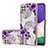 Custodia Silicone Gel Morbida Fantasia Modello Cover con Anello Supporto Y03B per Samsung Galaxy F42 5G Viola