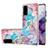 Custodia Silicone Gel Morbida Fantasia Modello Cover con Anello Supporto Y03B per Samsung Galaxy S20 Blu