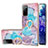 Custodia Silicone Gel Morbida Fantasia Modello Cover con Anello Supporto Y03B per Samsung Galaxy S20 FE (2022) 5G Blu