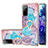 Custodia Silicone Gel Morbida Fantasia Modello Cover con Anello Supporto Y03B per Samsung Galaxy S20 FE 4G Blu