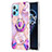 Custodia Silicone Gel Morbida Fantasia Modello Cover con Anello Supporto Y04B per Realme 9 4G Lavanda