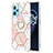 Custodia Silicone Gel Morbida Fantasia Modello Cover con Anello Supporto Y04B per Realme 9 Pro+ Plus 5G Rosa