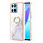 Custodia Silicone Gel Morbida Fantasia Modello Cover con Anello Supporto Y05B per Huawei Honor 70 Lite 5G