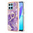 Custodia Silicone Gel Morbida Fantasia Modello Cover con Anello Supporto Y05B per Huawei Honor 70 Lite 5G Viola