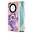 Custodia Silicone Gel Morbida Fantasia Modello Cover con Anello Supporto Y05B per Huawei Honor X9a 5G Viola
