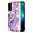 Custodia Silicone Gel Morbida Fantasia Modello Cover con Anello Supporto Y05B per OnePlus Nord N200 5G Viola