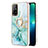 Custodia Silicone Gel Morbida Fantasia Modello Cover con Anello Supporto Y05B per Oppo F19 Pro+ Plus 5G Verde