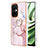 Custodia Silicone Gel Morbida Fantasia Modello Cover con Anello Supporto Y05B per Oppo K11x 5G Rosa