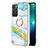 Custodia Silicone Gel Morbida Fantasia Modello Cover con Anello Supporto Y05B per Oppo Reno6 5G