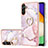 Custodia Silicone Gel Morbida Fantasia Modello Cover con Anello Supporto Y05B per Samsung Galaxy A04s Rosa