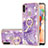 Custodia Silicone Gel Morbida Fantasia Modello Cover con Anello Supporto Y05B per Samsung Galaxy A11 Viola