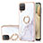 Custodia Silicone Gel Morbida Fantasia Modello Cover con Anello Supporto Y05B per Samsung Galaxy A12 5G Bianco