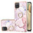 Custodia Silicone Gel Morbida Fantasia Modello Cover con Anello Supporto Y05B per Samsung Galaxy A12 5G Rosa