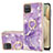 Custodia Silicone Gel Morbida Fantasia Modello Cover con Anello Supporto Y05B per Samsung Galaxy A12 5G Viola