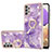 Custodia Silicone Gel Morbida Fantasia Modello Cover con Anello Supporto Y05B per Samsung Galaxy A13 4G Viola