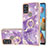 Custodia Silicone Gel Morbida Fantasia Modello Cover con Anello Supporto Y05B per Samsung Galaxy A21s Viola