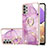 Custodia Silicone Gel Morbida Fantasia Modello Cover con Anello Supporto Y05B per Samsung Galaxy A23 4G Lavanda
