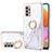 Custodia Silicone Gel Morbida Fantasia Modello Cover con Anello Supporto Y05B per Samsung Galaxy A32 4G Bianco