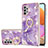 Custodia Silicone Gel Morbida Fantasia Modello Cover con Anello Supporto Y05B per Samsung Galaxy A32 4G Viola