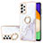 Custodia Silicone Gel Morbida Fantasia Modello Cover con Anello Supporto Y05B per Samsung Galaxy A52 4G Bianco