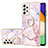 Custodia Silicone Gel Morbida Fantasia Modello Cover con Anello Supporto Y05B per Samsung Galaxy A52 5G Rosa